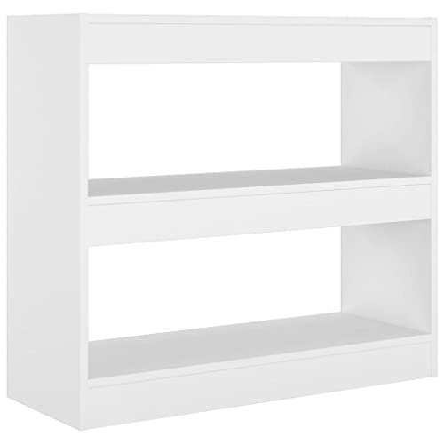 vidaXL Bücherregal Raumteiler Standregal Aktenregal Wandregal Regal Raumtrenner Aufbewahrung Büroregal Mehrzweckregal Weiß 80x30x72cm von vidaXL