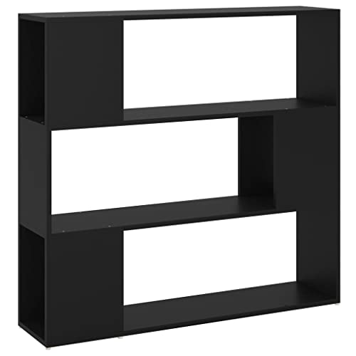 vidaXL Bücherregal Raumteiler Standregal Wandregal Bücherschrank Bürorregal Regal Aktenregal Aufbewahrung Raumtrenner Schwarz 100x24x94cm von vidaXL