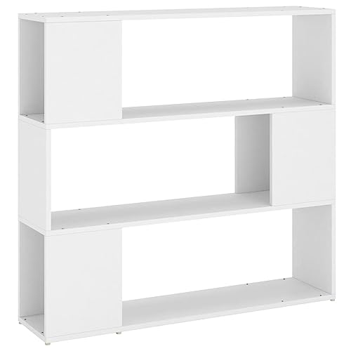 vidaXL Bücherregal Raumteiler Standregal Wandregal Bücherschrank Bürorregal Regal Aktenregal Aufbewahrung Raumtrenner Weiß 100x24x94cm von vidaXL