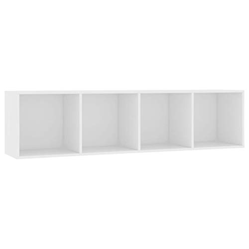 vidaXL Bücherregal TV Schrank Wandregal Hängeregal Aktenregal Regal Standegal Büroregal Lowboard Fernsehschrank Fernsehtisch Weiß 143x30x36cm von vidaXL