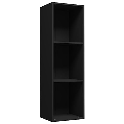vidaXL Bücherregal TV Schrank Wandregal Standregal Aktenregal Raumteiler Fernsehtisch Lowboard Regal Fernsehschrank Schwarz 36x30x114cm Holzwerkstoff von vidaXL