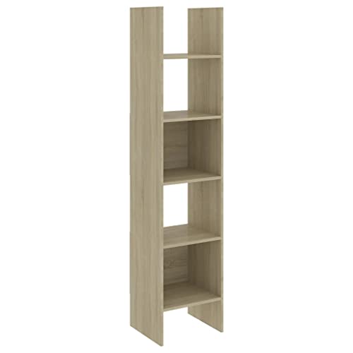 vidaXL Bücherregal Wandregal Aktenregal Standregal Raumteiler Büroregal Regal Aufbewahung Bücherschrank Sonoma-Eiche 40x35x180cm Holzwerkstoff von vidaXL