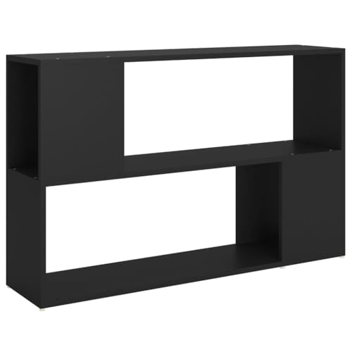 vidaXL Bücherregal mit 2 Fächern Bücherschrank Standregal Wandregal Aktenregal Büroregal Dekoregal Regal Schwarz 100x24x63cm Holzwerkstoff von vidaXL