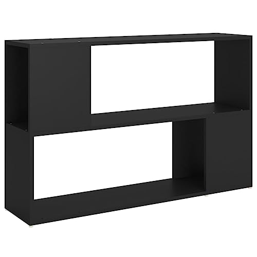 vidaXL Bücherregal mit 2 Fächern Bücherschrank Standregal Wandregal Aktenregal Büroregal Dekoregal Regal Schwarz 100x24x63cm Holzwerkstoff von vidaXL