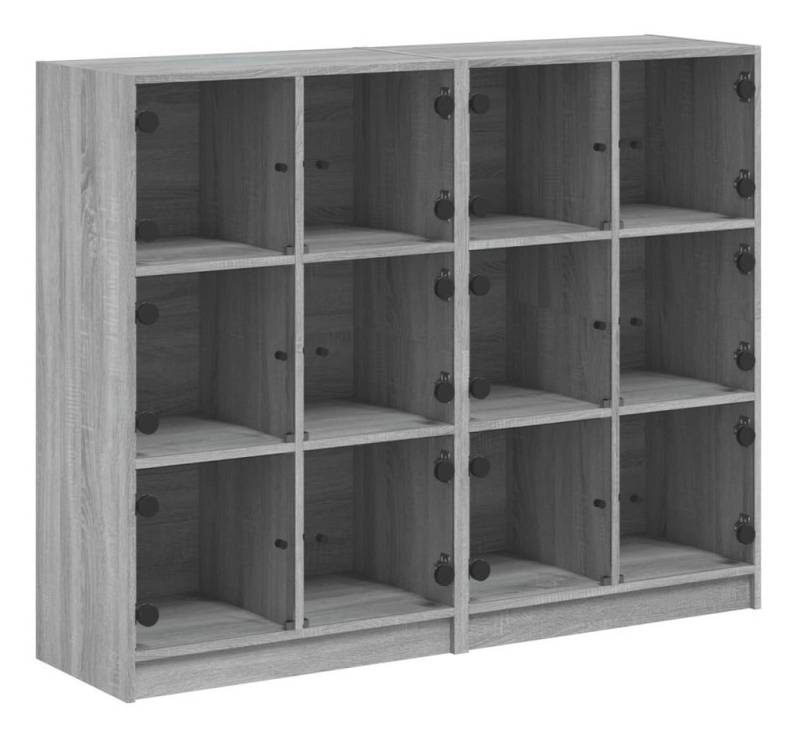 vidaXL Bücherregal, Buchregal mit Türen Grau Sonoma 136x37x109 cm Holzwerkstoff von vidaXL