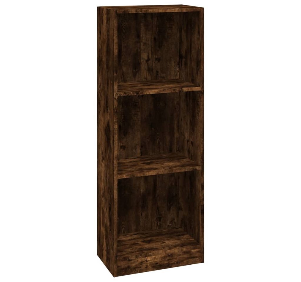 vidaXL Bücherregal, Buchregal 3 Fächer Räuchereiche 40x24x109 cm Holzwerkstoff von vidaXL