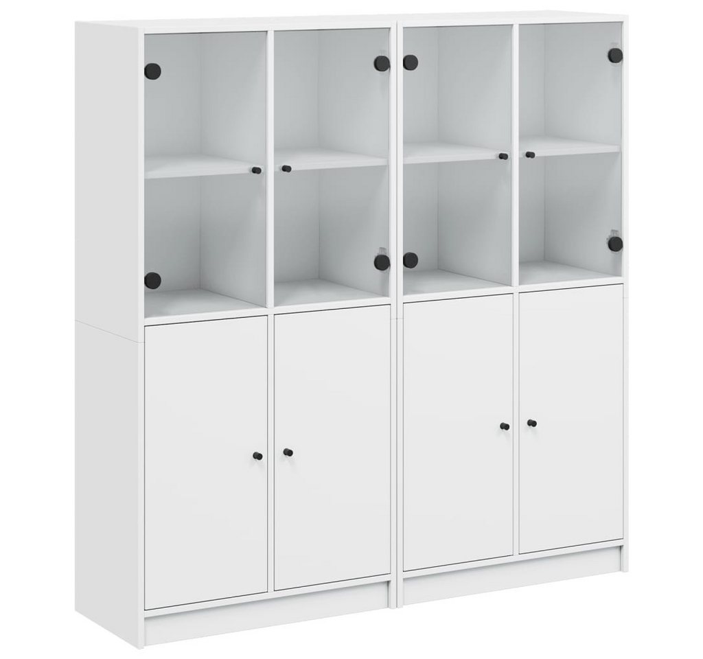 vidaXL Bücherregal, Bücherschrank mit Türen Weiß 136x37x142 cm Holzwerkstoff vidaXL Bücherregal, Bücherschrank mit Türen Weiß 136x37x142 cm Holzwerkstoff von vidaXL