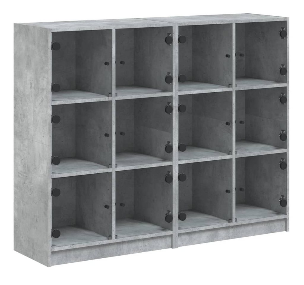vidaXL Bücherregal, Buchregal mit Türen Betongrau 136x37x109 cm Holzwerkstoff vidaXL Bücherregal, Buchregal mit Türen Betongrau 136x37x109 cm Holzwerkstoff von vidaXL