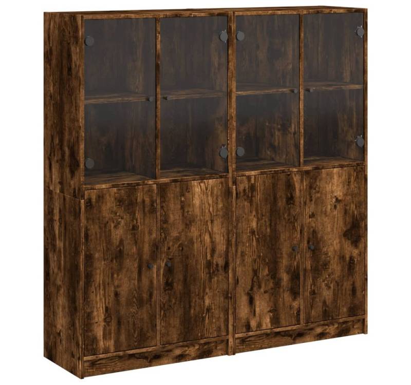 vidaXL Bücherregal, Bücherschrank mit Türen Räuchereiche 136x37x142cm Holzwerkstoff von vidaXL