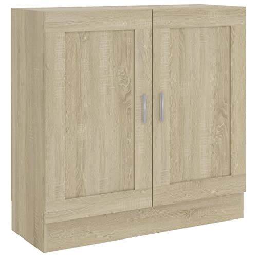 vidaXL Bücherschrank mit 2 Fächern 2 Türen Büroschrank Aktenschrank Bücherregal Schrank Aktenregal Standregal Sonoma-Eiche 82,5x30,5x80cm Holzwerkstoff von vidaXL