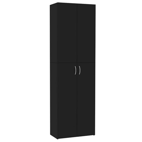 vidaXL Büroschrank Aktenschrank Mehrzweckschrank Schrank Aufbewahrungsschrank Beistellschrank Holzschrank Büro Schwarz 60x32x190cm Holzwerkstoff von vidaXL