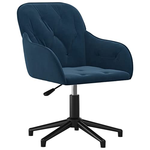 vidaXL Bürostuhl Drehbar Höhenverstellbar Chefsessel Drehstuhl Bürosessel Schreibtischstuhl Computerstuhl Gamingstuhl Büromöbel Blau Samt von vidaXL