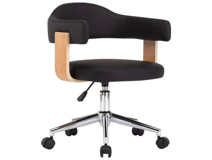 vidaXL Bürostuhl Drehbarer Bürostuhl Schwarz Bugholz und Kunstleder, schwarz von vidaXL