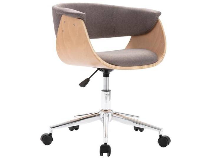 vidaXL Bürostuhl Drehbarer Bürostuhl Taupe Bugholz und Stoff, grau von vidaXL