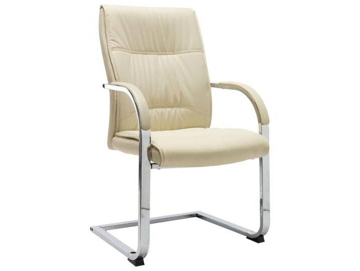 vidaXL Bürostuhl Freischwinger Bürostuhl Creme Kunstleder Empfang Gästestuhl Bürosessel, beige von vidaXL