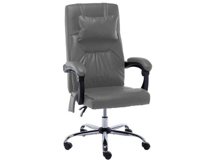 vidaXL Bürostuhl Massage-Bürostuhl Anthrazit Kunstleder Drehstuhl Rollen Armlehnen, schwarz von vidaXL