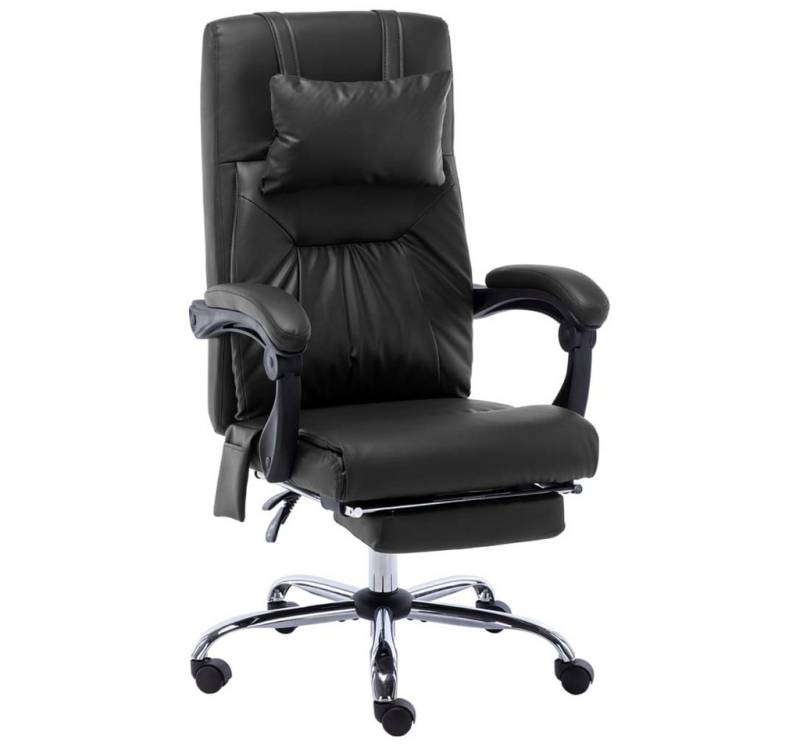 vidaXL Bürostuhl Massage-Bürostuhl Schwarz Kunstleder Drehstuhl Rollen Armlehnen von vidaXL