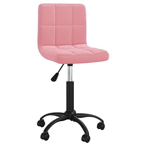 vidaXL Bürostuhl mit Rollen Drehbar Höhenverstellbar Drehstuhl Schreibtischstuhl Computerstuhl Stuhl Rollhocker Büromöbel Rosa Samt von vidaXL