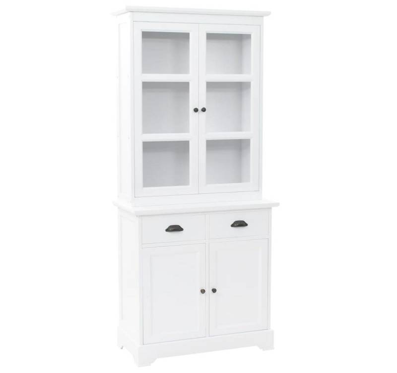 vidaXL Buffet Buffet Geschirrschrank Esszimmerschrank MDF Kiefer 80x40x180 cm Glas V von vidaXL
