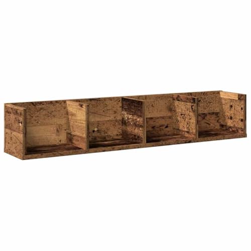 vidaXL CD-Wandregal Altholz-Optik 100x18x18 cm Holzwerkstoff, Wandablage, schwebendes Regal, Regal, Schweberegal, Hängeregal, Bücherregal, Wandboard vidaXL CD-Wandregal Altholz-Optik 100x18x18 cm Holzwerkstoff, Wandablage, schwebendes Regal, Regal, Schweberegal, Hängeregal, Bücherregal, Wandboard von vidaXL