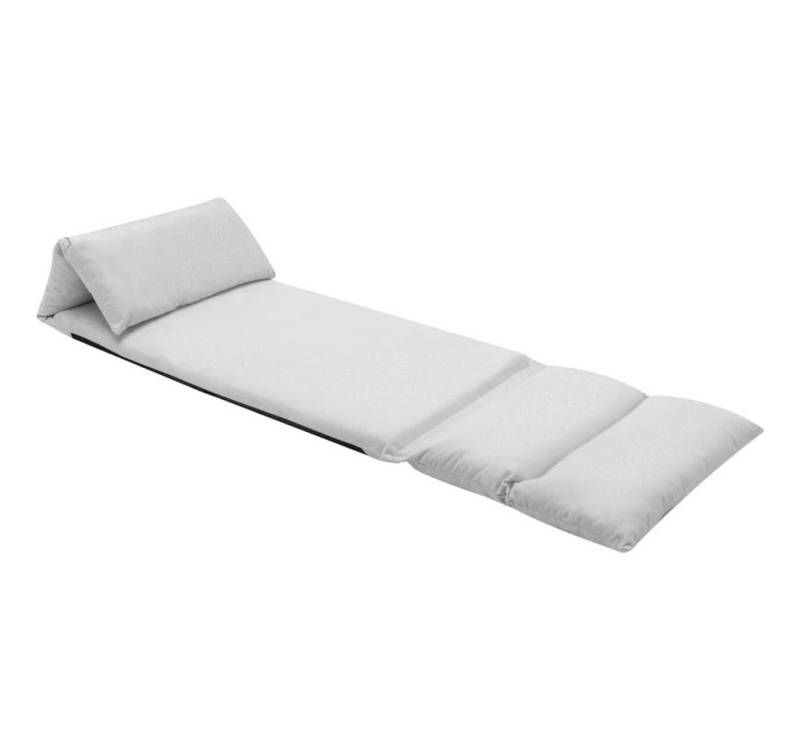vidaXL Chaiselongue Bodenstuhl Faltbar Hellgrau Mikrofaser, 1 Teile von vidaXL