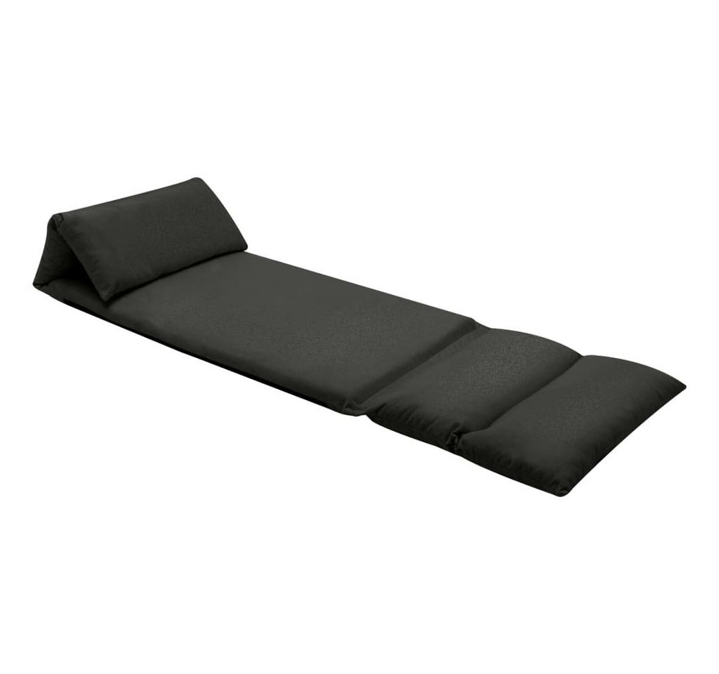 vidaXL Chaiselongue Bodenstuhl Faltbar Schwarz Mikrofaser, 1 Teile von vidaXL