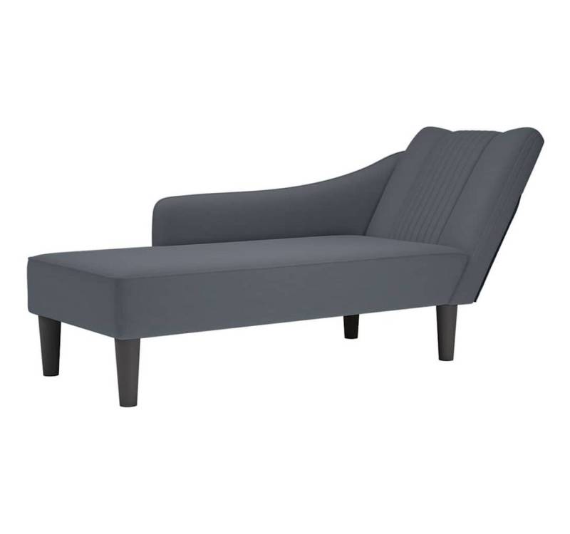 vidaXL Chaiselongue Chaiselongue mit Rechter Armlehne Dunkelgrau Samt, 1 Teile von vidaXL