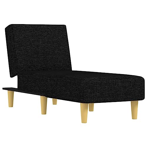 vidaXL Chaiselongue, Sofa in 3 Positionen zum Sitzen Entspannen Schlafen Verstellbar, Couch in Eleganter Optik, Liege Schlafsofa Loungesofa Liegesofa, Schwarz Stoff von vidaXL