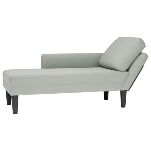 vidaXL Chaiselongue mit Kissen und Rechter Armlehne Hellgrau Samt, Recamiere, Loungesessel, Lounge Sofa, Lounge, Loungesofa, Wohnzimmersofa von vidaXL