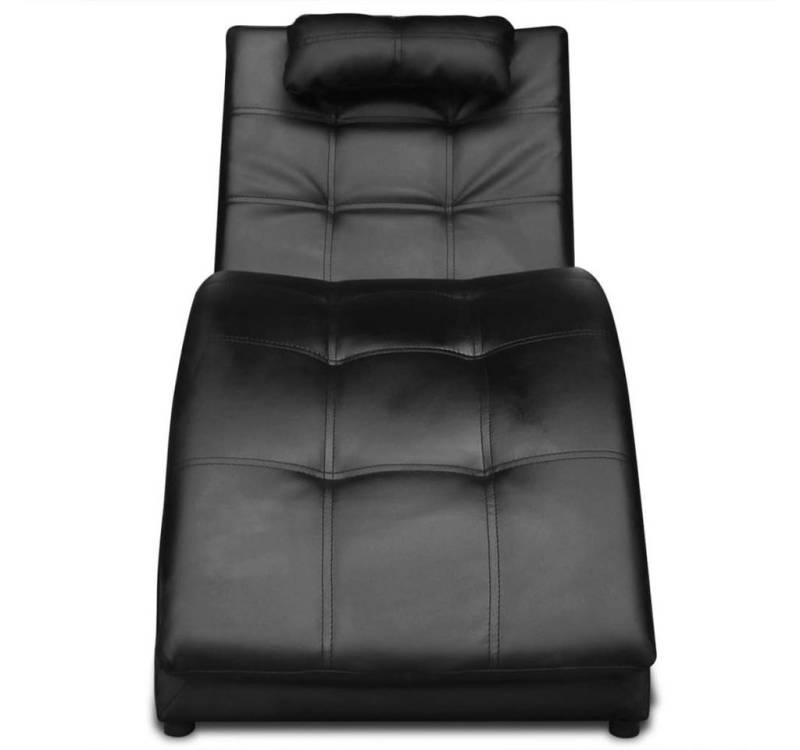 vidaXL Chaiselongue, Liegesofa mit Kissen Schwarz Kunstleder von vidaXL