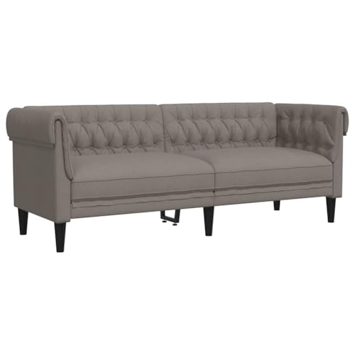 vidaXL Chesterfield Sofa, Polstersofa 3-Sitzer mit Stützbeinen, Loungesofa Designsofa für Wohnzimmer, Couch Wohnzimmersofa, Taupe Stoff von vidaXL