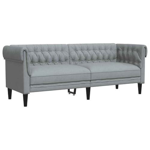 vidaXL Chesterfield Sofa, Polstersofa 3-Sitzer mit Stützbeinen, Loungesofa Designsofa für Wohnzimmer, Couch Wohnzimmersofa, Hellgrau Stoff vidaXL Chesterfield Sofa, Polstersofa 3-Sitzer mit Stützbeinen, Loungesofa Designsofa für Wohnzimmer, Couch Wohnzimmersofa, Hellgrau Stoff von vidaXL