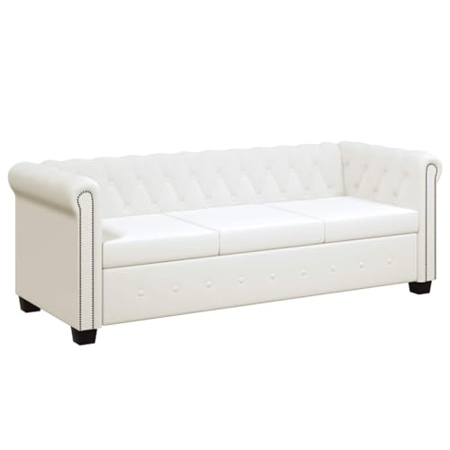 vidaXL Chesterfield Sofa Couch 3-Sitzer Kunstleder Garnitur Wohnmöbel Büromöbel von vidaXL