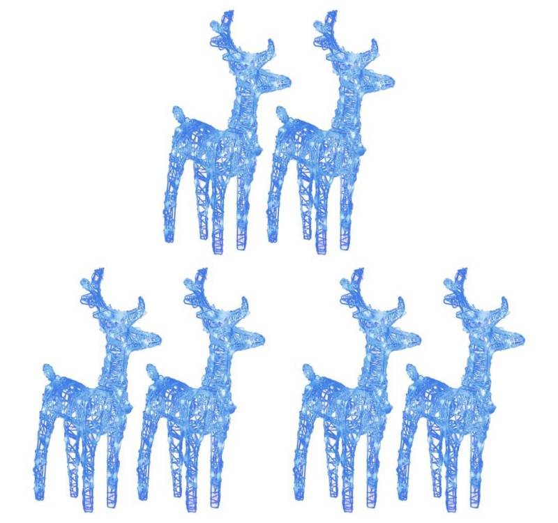 vidaXL Christbaumschmuck LED-Rentiere 6 Stk. Blau 240 LEDs Acryl (6-tlg) von vidaXL