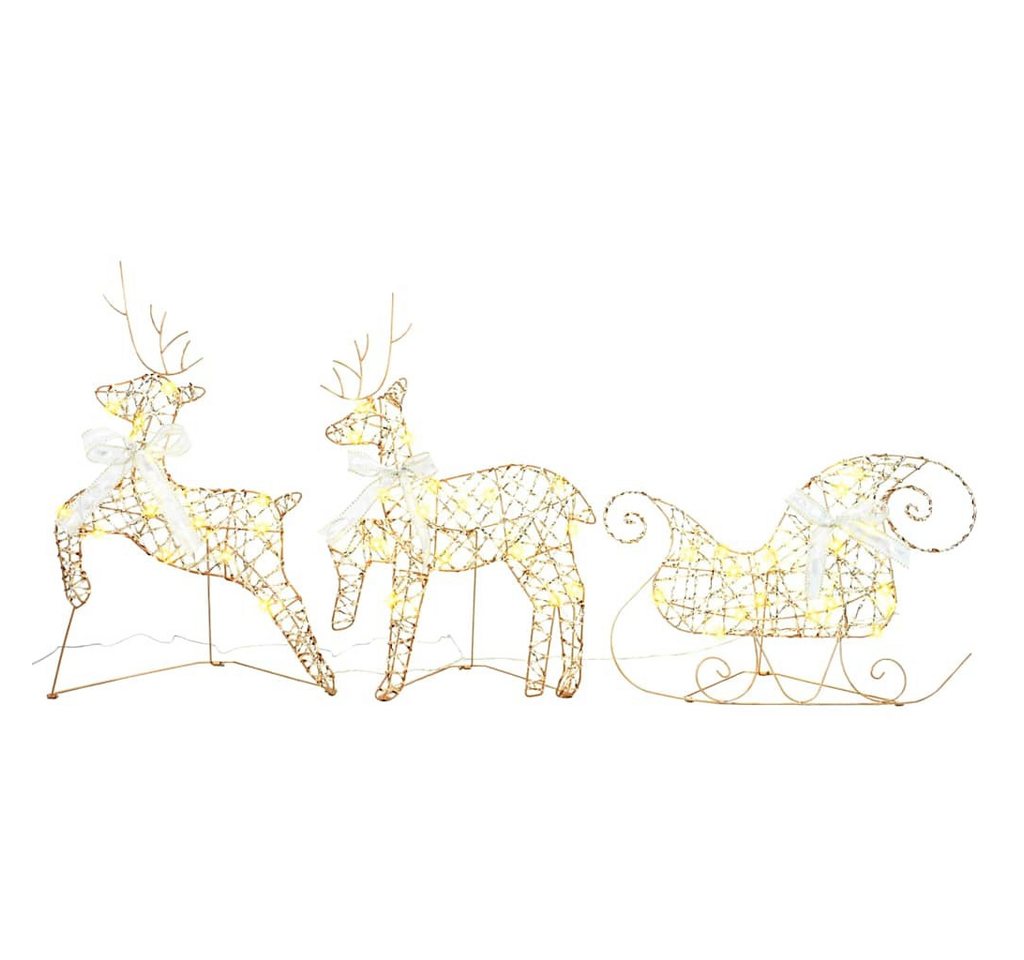 vidaXL Christbaumschmuck LED Rentiere mit 60 LEDs 3 pcs Warmes Weiß Haustier (3-tlg) von vidaXL