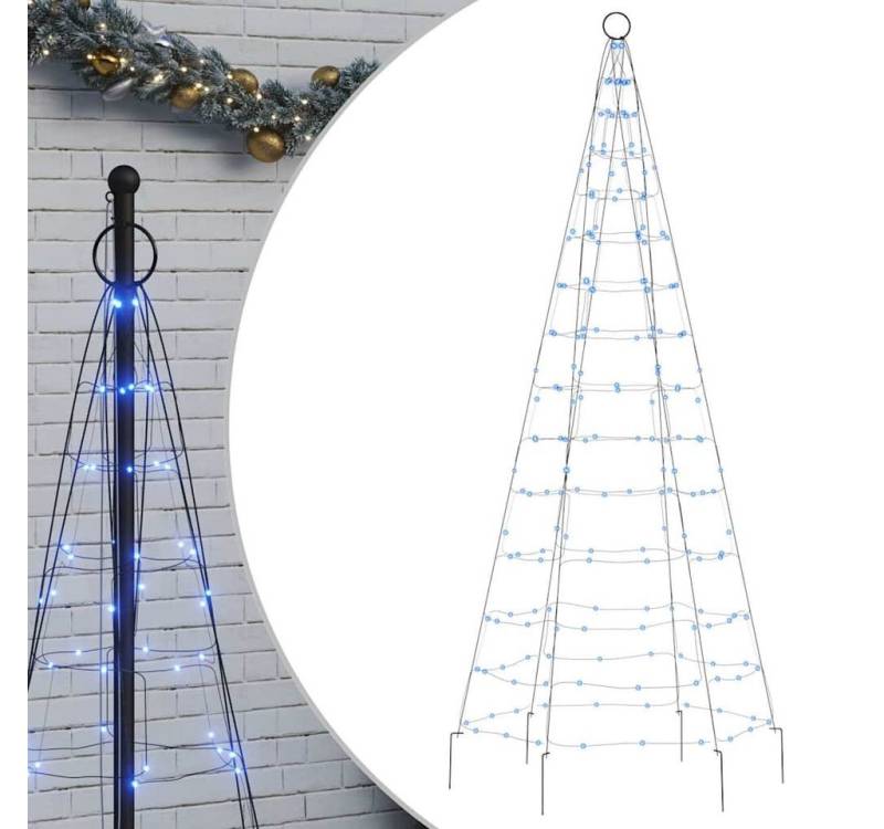 vidaXL Christbaumschmuck LED-Weihnachtsbaum für Fahnenmast 200 LEDs Blau 180 cm (1-tlg) von vidaXL