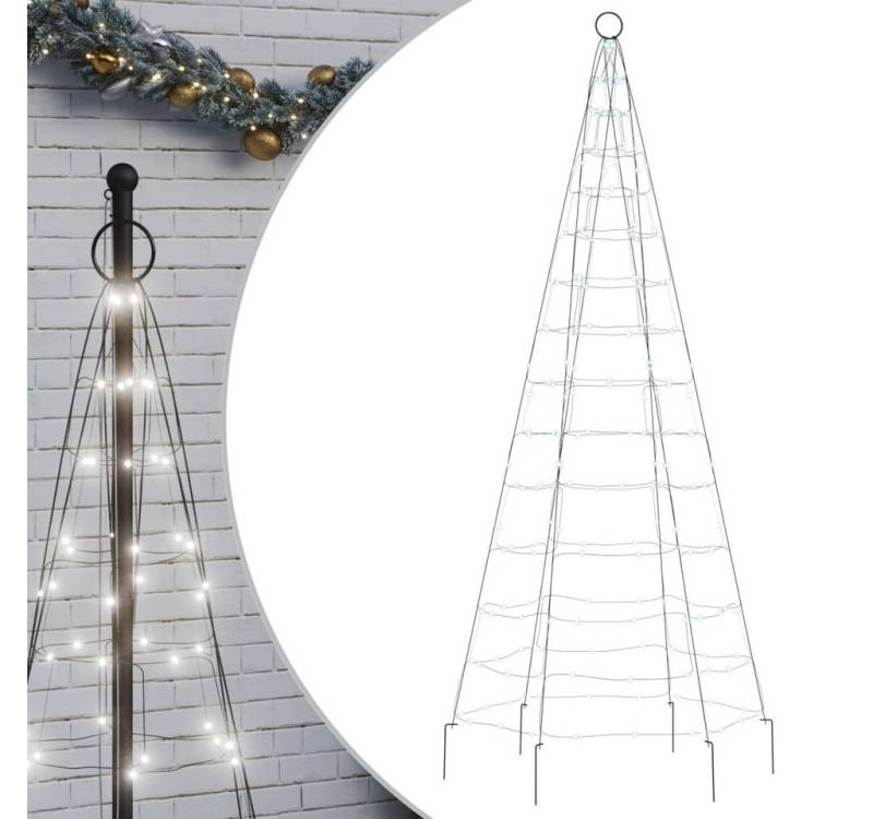 vidaXL Christbaumschmuck LED-Weihnachtsbaum für Fahnenmast 200 LEDs Kaltweiß 180 cm (1-tlg) von vidaXL