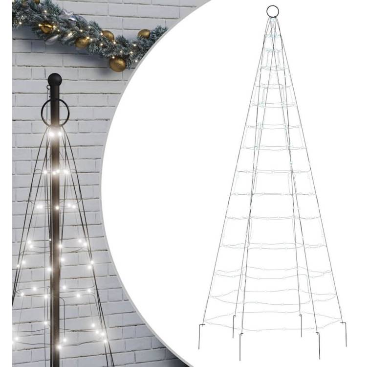 vidaXL Christbaumschmuck LED-Weihnachtsbaum für Fahnenmast 200 LEDs Kaltweiß 180 cm (1-tlg) von vidaXL