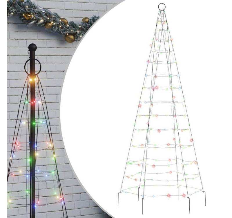 vidaXL Christbaumschmuck LED-Weihnachtsbaum für Fahnenmast 200 LEDs Mehrfarbig 180 cm (1-tlg) von vidaXL