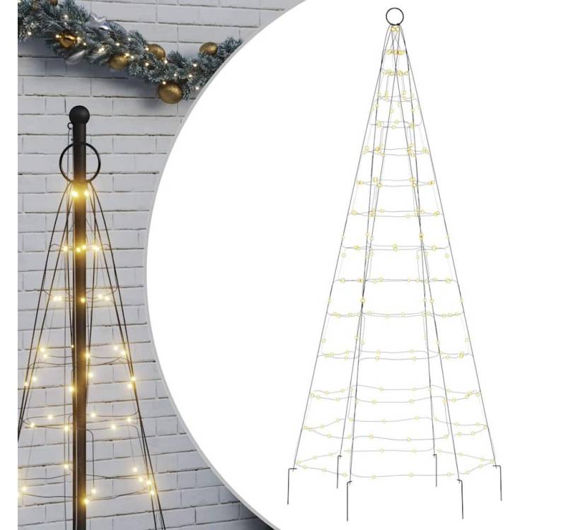vidaXL Christbaumschmuck LED-Weihnachtsbaum für Fahnenmast 200 LEDs Warmweiß 180 cm (1-tlg) von vidaXL