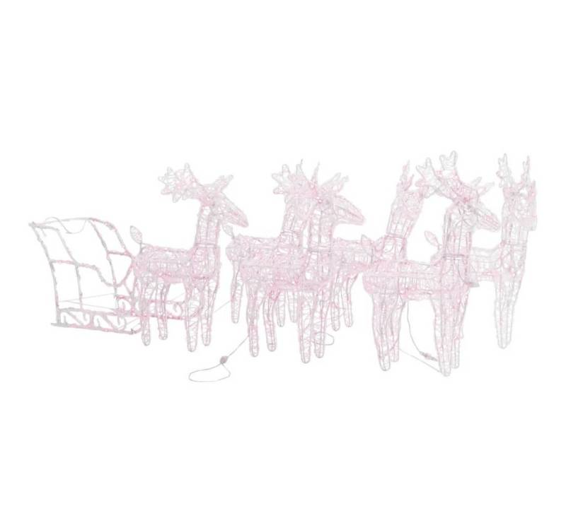 vidaXL Christbaumschmuck Rentiere Schlitten Weihnachtsdekoration 320 LEDs Acryl (1-tlg) von vidaXL
