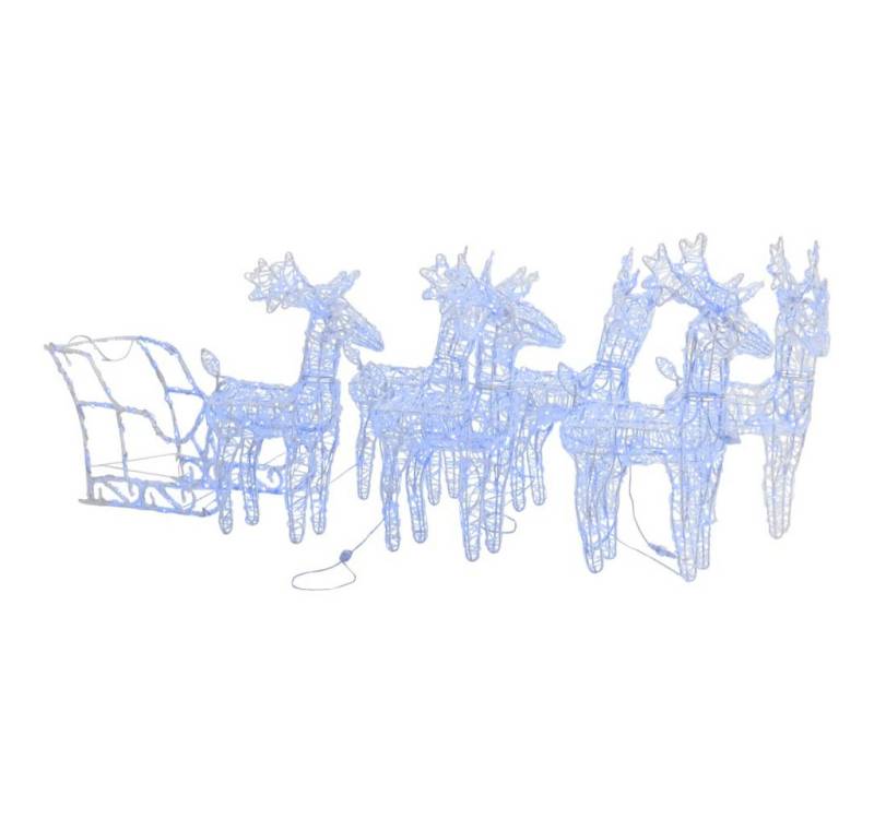 vidaXL Christbaumschmuck Rentiere Schlitten Weihnachtsdekoration 320 LEDs Acryl (1-tlg) von vidaXL