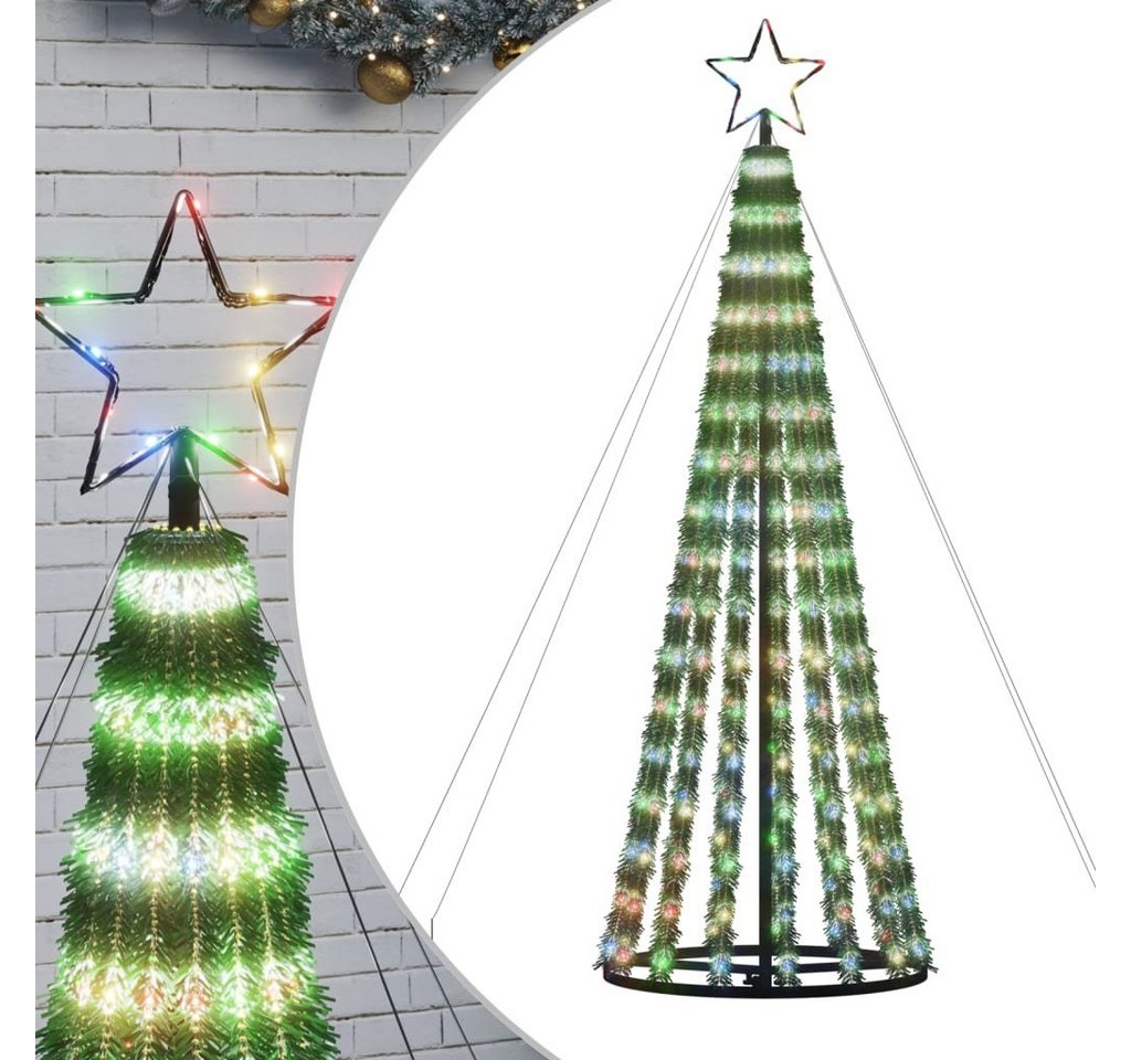 vidaXL Christbaumschmuck Weihnachtsbaum Kegelform 275 LEDs Mehrfarbig 180 cm (1-tlg) von vidaXL