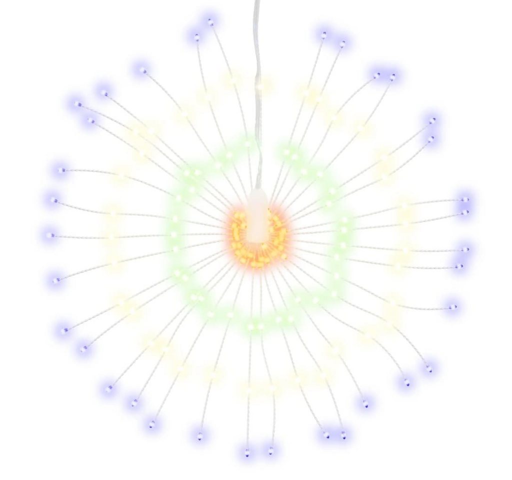 vidaXL Christbaumschmuck Weihnachtsbeleuchtungen Feuerwerk 4 Stk. 140 LEDs Mehrfarbig (4-tlg) von vidaXL