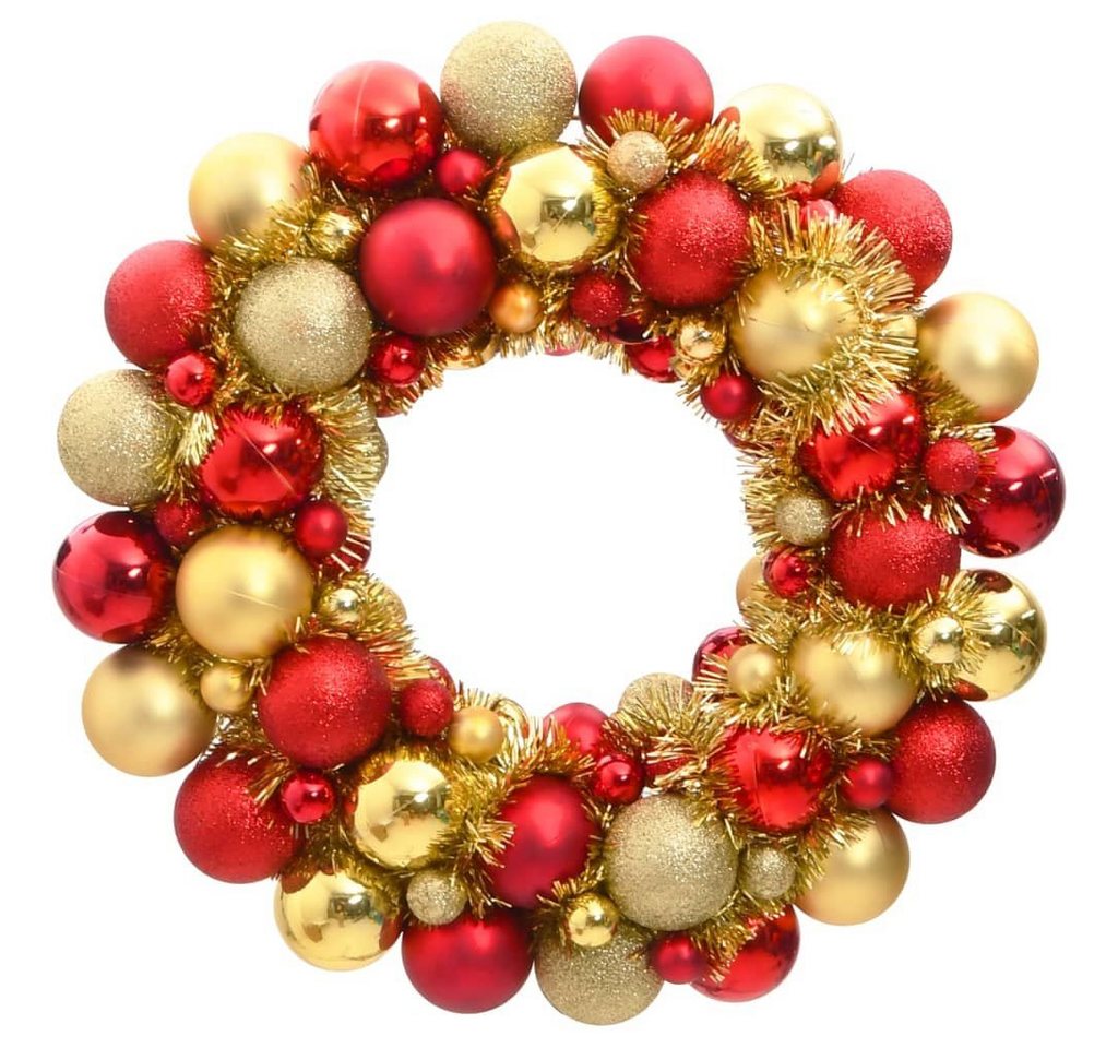 vidaXL Christbaumschmuck Weihnachtskranz Rot und Golden 45 cm Polystyrol (1-tlg) von vidaXL