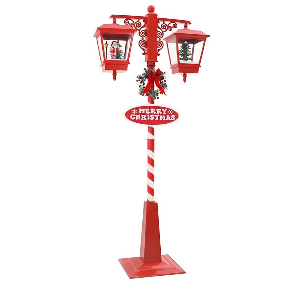 vidaXL Christbaumschmuck Weihnachtsstraßenlampe mit 2 Laternen Rot 80 x 40,5 x 188 cm (1-tlg) von vidaXL