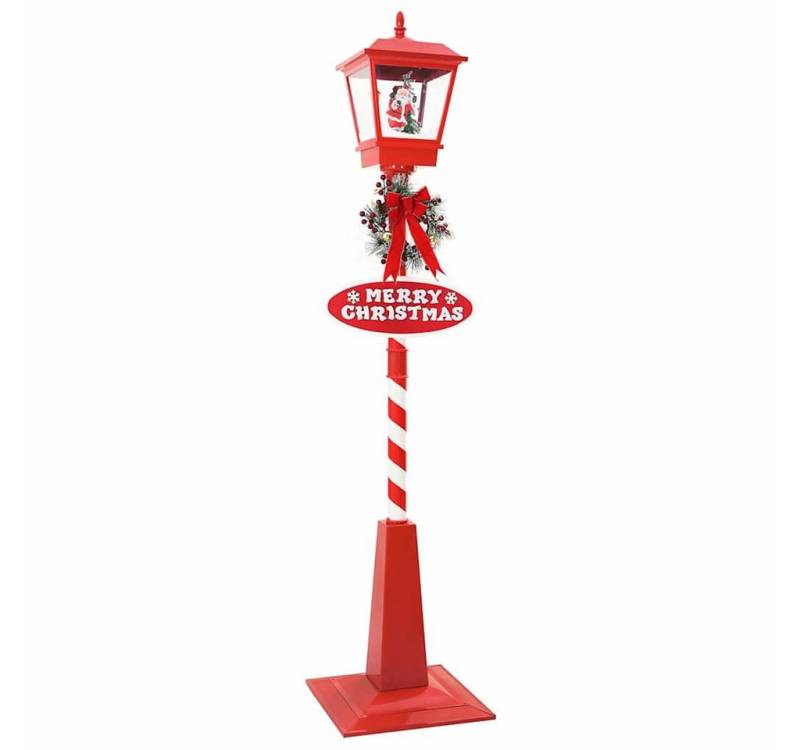 vidaXL Christbaumschmuck Weihnachtsstraßenlampe mit Laterne Rot 40.5x40.5x180cm Metall (1-tlg) von vidaXL