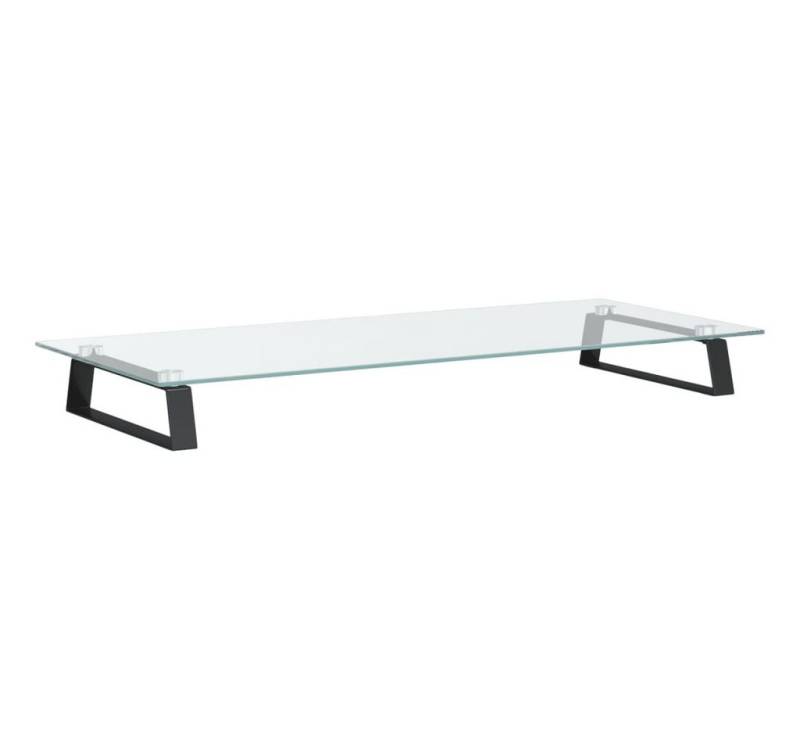 vidaXL Computertisch Monitorständer Schwarz 80x35x8 cm Hartglas und Metall von vidaXL