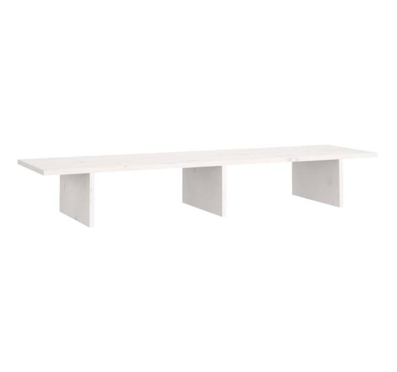 vidaXL Computertisch Monitorständer Weiß 100x27x15 cm Massivholz Kiefer von vidaXL