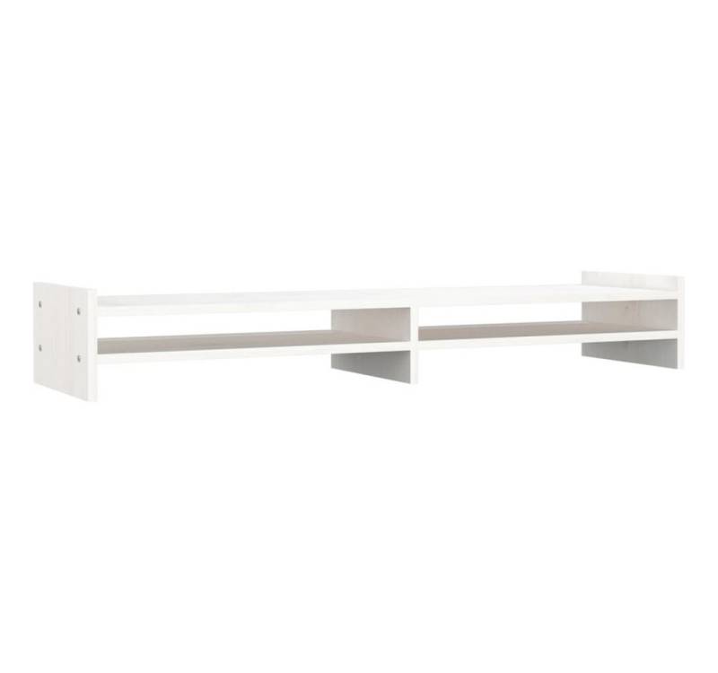 vidaXL Computertisch Monitorständer Weiß 100x27x15 cm Massivholz Kiefer von vidaXL